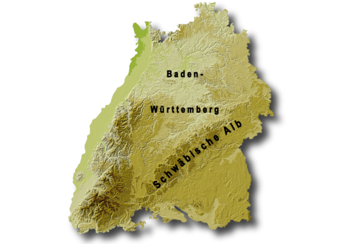 Karte von Baden-Württemberg.